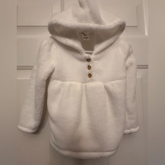 Carter’s Cozy White Fleece Pullover Hoodie (24M) – Soft, Lightweight Layer - Picture 6 of 7